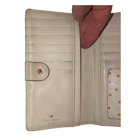 Kate Spade orange wristlet mobile case wallet genuine leather lots of slots - Picture 2 of 12